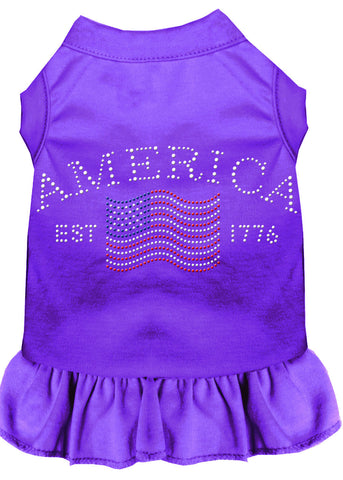 Classic America Rhinestone Dress Purple XXXL 