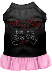Rhinestone Naughty but in a nice way Dress Black with Light Pink XXXL 