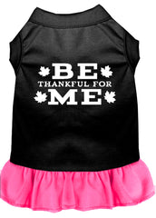 Be Thankful for Me Screen Print Dress Black with Bright Pink XXXL (20)