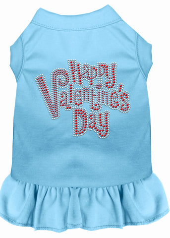 Happy Valentines Day Rhinestone Dress Baby Blue XXXL 
