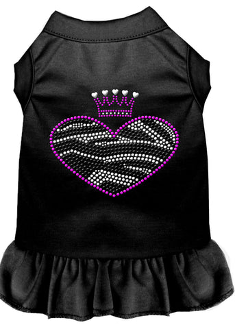 Zebra Heart Rhinestone Dress Black XXXL 