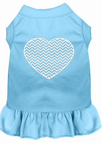 Chevron Heart Screen Print Dress Baby Blue XXXL (20)