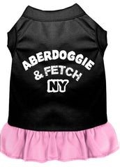 Aberdoggie NY Screen Print Dog Dress Black with Light Pink XXXL (20)