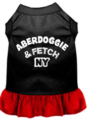 Aberdoggie NY Screen Print Dog Dress Black with Red XXXL (20)