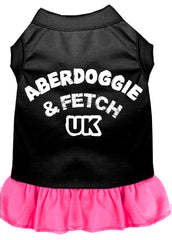 Aberdoggie UK Screen Print Dress Black with Bright Pink XXXL (20)