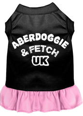 Aberdoggie UK Screen Print Dog Dress Black with Light Pink XXXL (20)