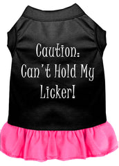 Can't Hold My Licker Screen Print Dress Black with Bright Pink XXXL (20)