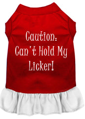Can't Hold My Licker Screen Print Dress Red with White XXXL (20)