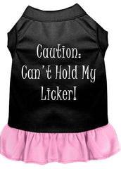 Can't Hold My Licker Screen Print Dress Black with Light Pink XXXL (20)