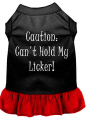 Can't Hold My Licker Screen Print Dress Black with Red XXXL (20)