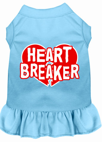Heart Breaker Screen Print Dress Baby Blue XXXL (20)