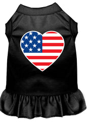 American Flag Heart Screen Print Dress Black XXXL (20)