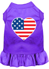 American Flag Heart Screen Print Dress Purple XXXL (20)