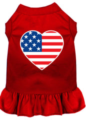 American Flag Heart Screen Print Dress Red XXXL (20)