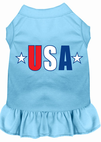 USA Star Screen Print Dress Baby Blue XXXL (20)