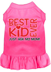 Ask My Mom Screen Print Dog Dress Bright Pink XXXL (20)