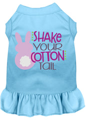 Shake Your Cotton Tail Screen Print Dog Dress Baby Blue XXXL (20)
