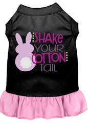 Shake Your Cotton Tail Screen Print Dog Dress Black with Light Pink XXXL (20)