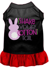 Shake Your Cotton Tail Screen Print Dog Dress Black with Red XXXL (20)