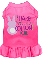 Shake Your Cotton Tail Screen Print Dog Dress Bright Pink XXXL (20)