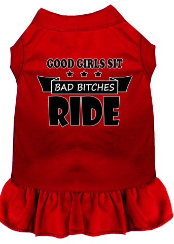Bitches Ride Screen Print Dog Dress Red XXXL (20)