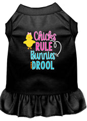 Chicks Rule Screen Print Dog Dress Black XXXL (20)