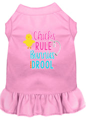 Chicks Rule Screen Print Dog Dress Light Pink XXXL (20)