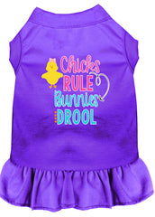 Chicks Rule Screen Print Dog Dress Purple XXXL (20)