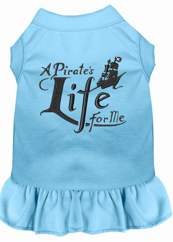 A Pirate's Life Embroidered Dog Dress Baby Blue XXXL 