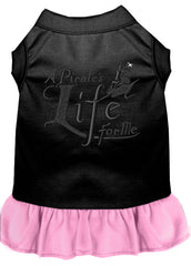 A Pirate's Life Embroidered Dog Dress Black with Light Pink XXXL 