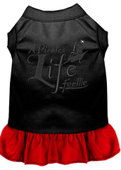 A Pirate's Life Embroidered Dog Dress Black with Red XXXL 