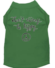 "Don't Worry Be Hippy" Screen Print Dog Shirt
