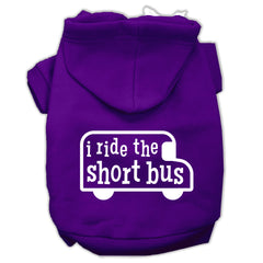 I Ride The Short Bus Screen Print Pet Hoodies Size