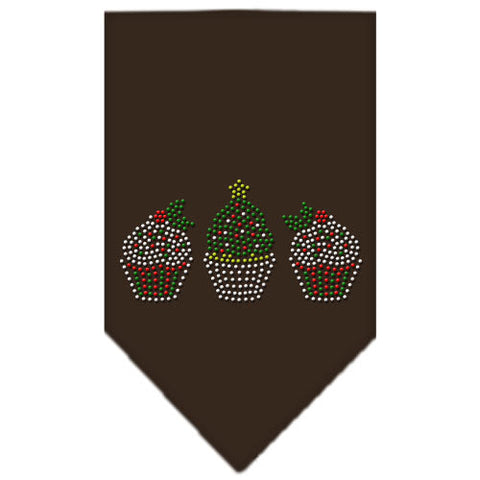 Christmas Cupcakes Rhinestone Bandana