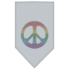 Rainbow Peace Sign Rhinestone Bandana