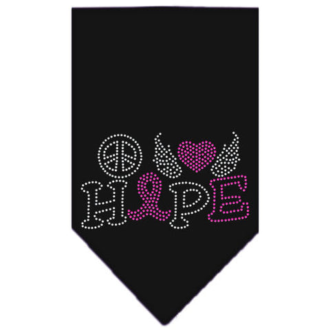 Peace Love Hope Breast Cancer Rhinestone Pet Bandana Size