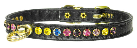Confetti Crystal Jewelry Dog Collar - # 26 1 Row