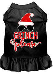 Grinch Please Screen Print Dog Dress Black XXXL (20)