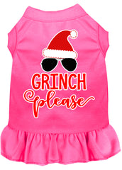 Grinch Please Screen Print Dog Dress Bright Pink XXXL (20)