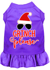 Grinch Please Screen Print Dog Dress Purple XXXL (20)