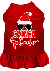 Grinch Please Screen Print Dog Dress Red XXXL (20)