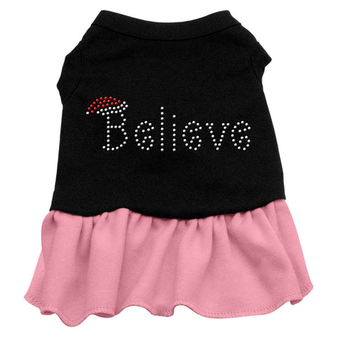 Believe Rhinestone Dress Black with Pink XXXL 
