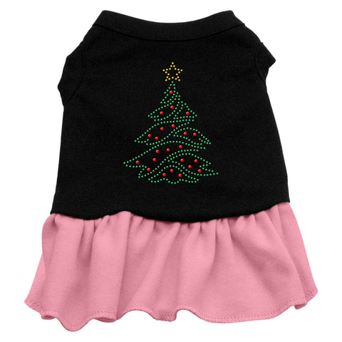 Christmas Tree Rhinestone Dress Black with Pink XXXL 