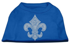 Silver Fleur de Lis Rhinestone Shirts Blue XXXL (20)