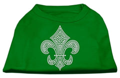Silver Fleur de Lis Rhinestone Shirts Emerald Green XXXL (20)