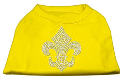 Silver Fleur de Lis Rhinestone Shirts Yellow XXXL (20)