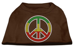 Rasta Peace Sign Shirts Brown XXXL