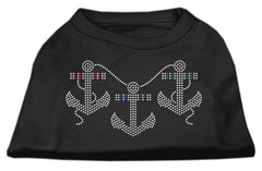 Rhinestone Anchors Shirts Black XXXL