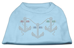 Rhinestone Anchors Shirts Baby Blue XXXL