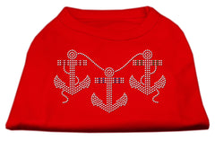 Rhinestone Anchors Shirts Red XXXL